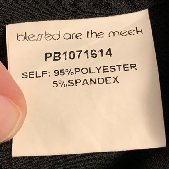 Bless’ed Are the Meek Black Sleeveless Top Sz 10 - Picture 4 of 5